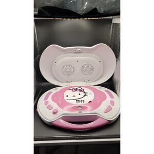 Hello Kitty Karaoke CD Player Boombox KT-2003B Pink CD Player Tested No Mic...